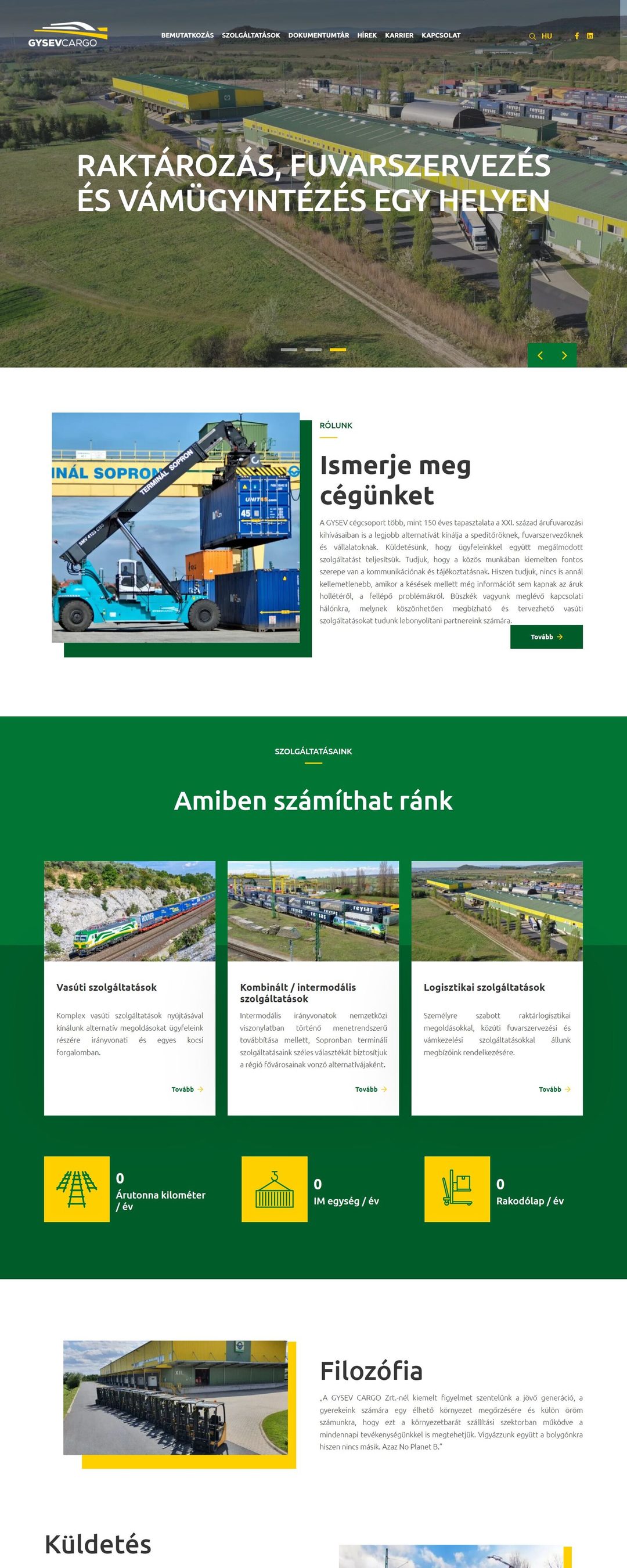 Gysev Cargo Zrt. – nyitóoldal