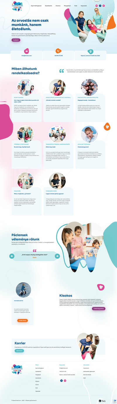 Dentalklinik Dr. Tóka Junior oldalról készített képernyőkép