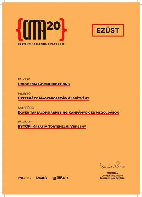Magas elismerésben részesült az Esterházy Magyarország Alapítvány