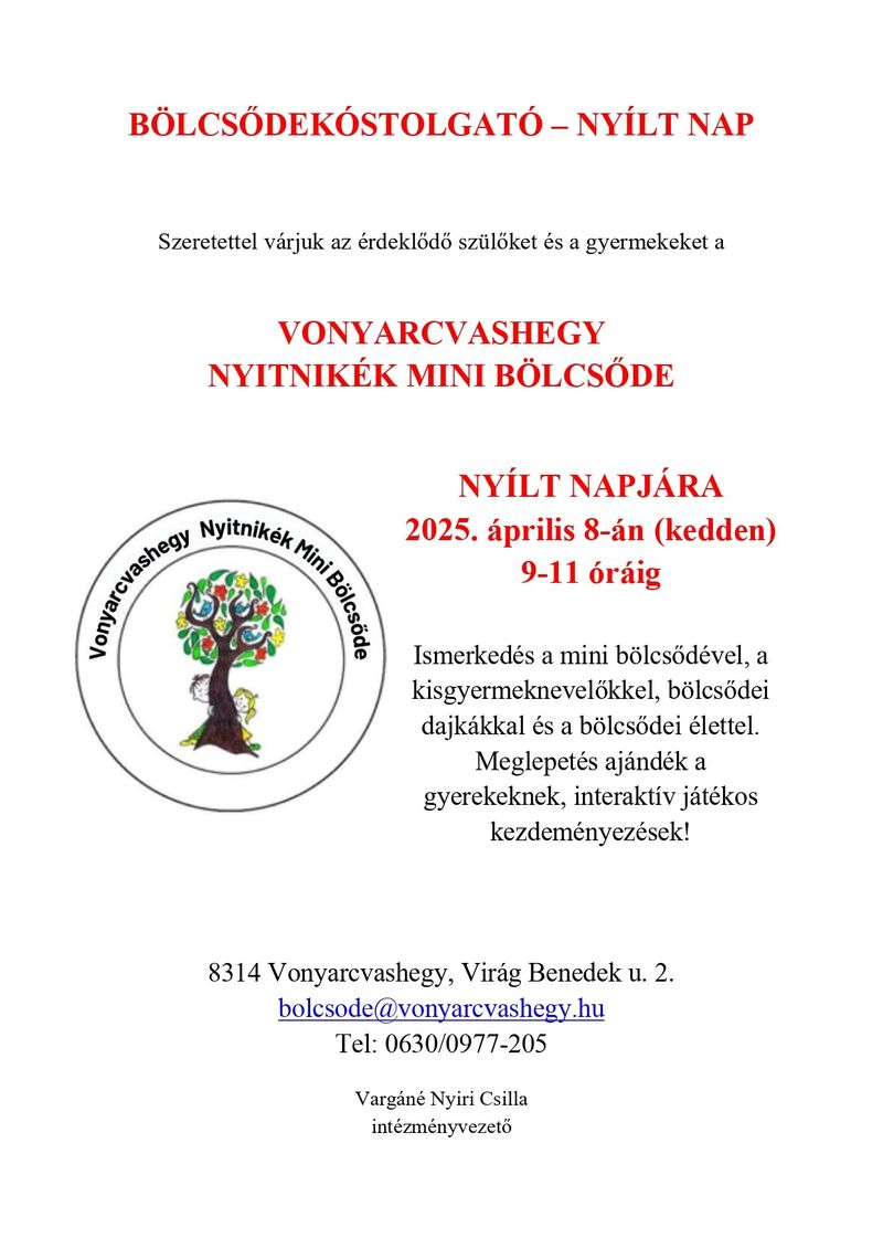 BÖLCSŐDEKÓSTOLGATÓ – NYÍLT NAP szolgáltatás képe