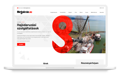 MEGAKRÁN Nyrt. weboldalának asztali nézete