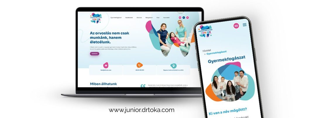 A Dentaklinik Dr. Tóka Junior reszponzív weboldala