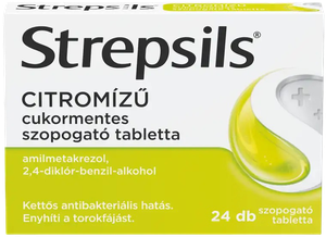 Strepsils citromízű cukormentes szopogató tabletta (24x) termék kép