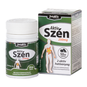 JutaVit Aktív szén 250 mg tabletta (50x) termék kép