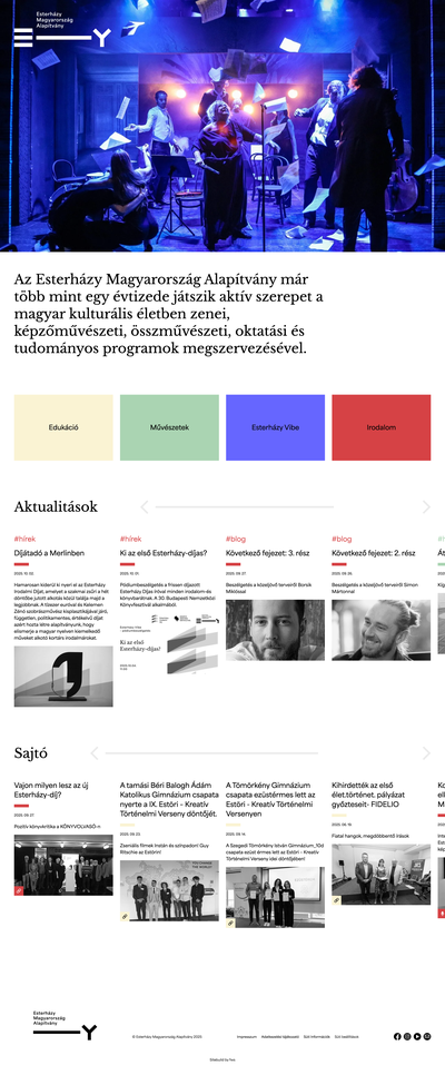 Esterházy Magyarország Alapítvány  oldalról készített képernyőkép