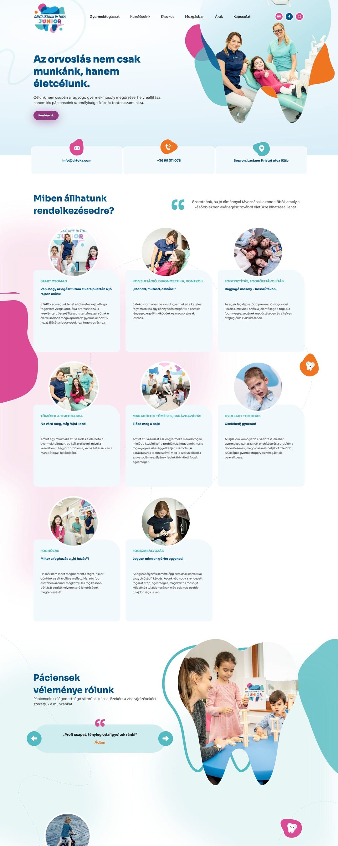 Dentalklinik Dr. Tóka Junior – nyitóoldal