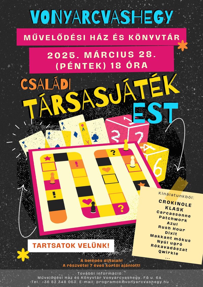 Családi társasjáték est szolgáltatás képe