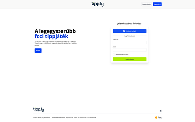 Tipp.ly – A legegyszerűbb foci tippjáték oldalról készített képernyőkép