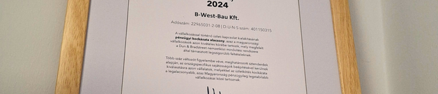 Hitelesség a bizonytalan időkben: Dun & Bradstreet tanúsítványt nyertünk!