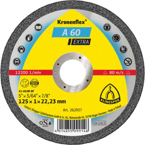 Klingspor d125x1x22mm vágókorong acél/inox A60EX