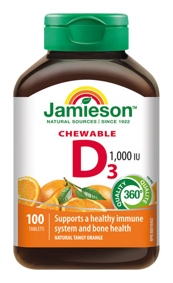 Jamieson D3 vitamin rágótabletta (100x)