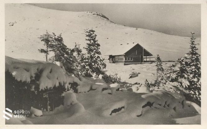 „Ló-havas - Anikó menedékház” - képeslap az 1940-es évekből 