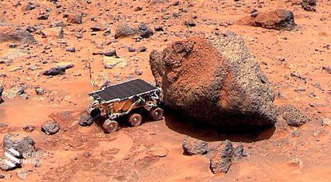 Az első marsautó, a Sojourner a Mars felszínén 