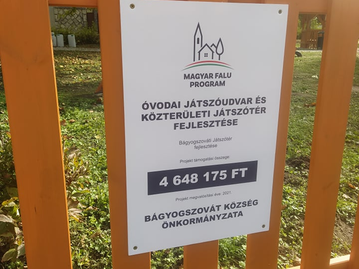 Bágyogszováti játszótér fejlesztése (2020 című, MFP-OJF/2020 kódszámú pályázati kiírás keretében)
