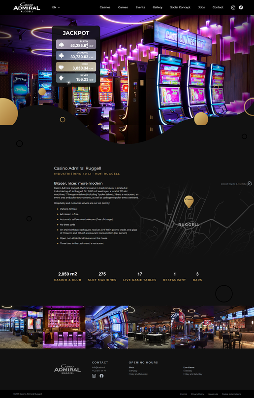 Casino Admiral - Liechteinstein oldalról készített képernyőkép