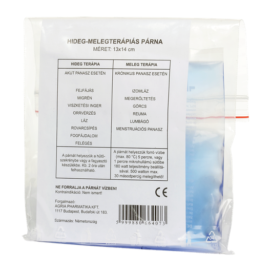Hideg-melegterápiás párna AGRIA 13x14cm (db)