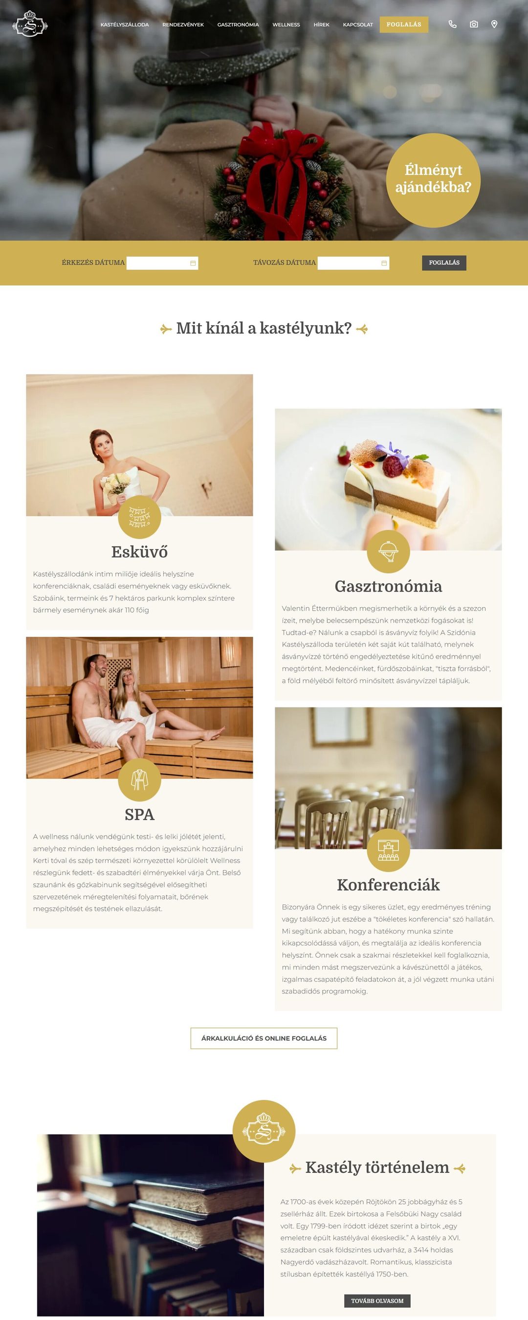 Szidónia Kastélyszálló Röjtökmuzsaj – nyitóoldal