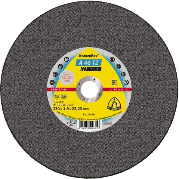 Klingspor d230x1,9mm vágókorong acél A46TZ