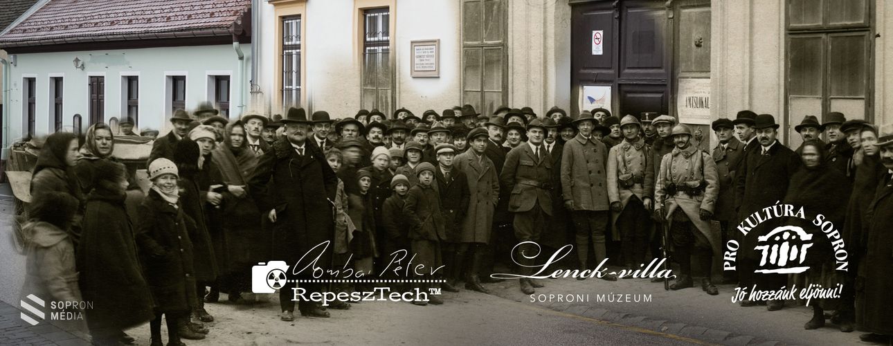 Beszélgetés és képmutogatás a Lenck-villa kertjében