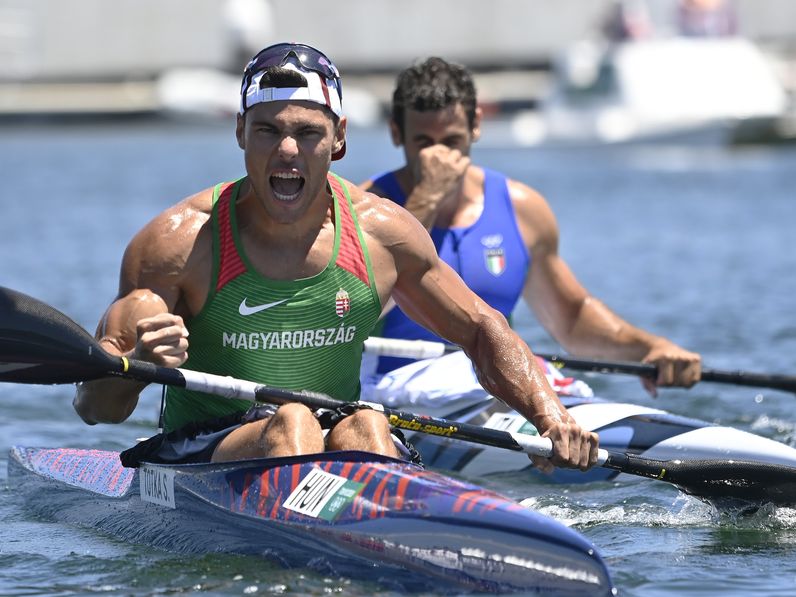 Tótka Sándor aranyérmes a kajak egyesek 200 méteres versenyében