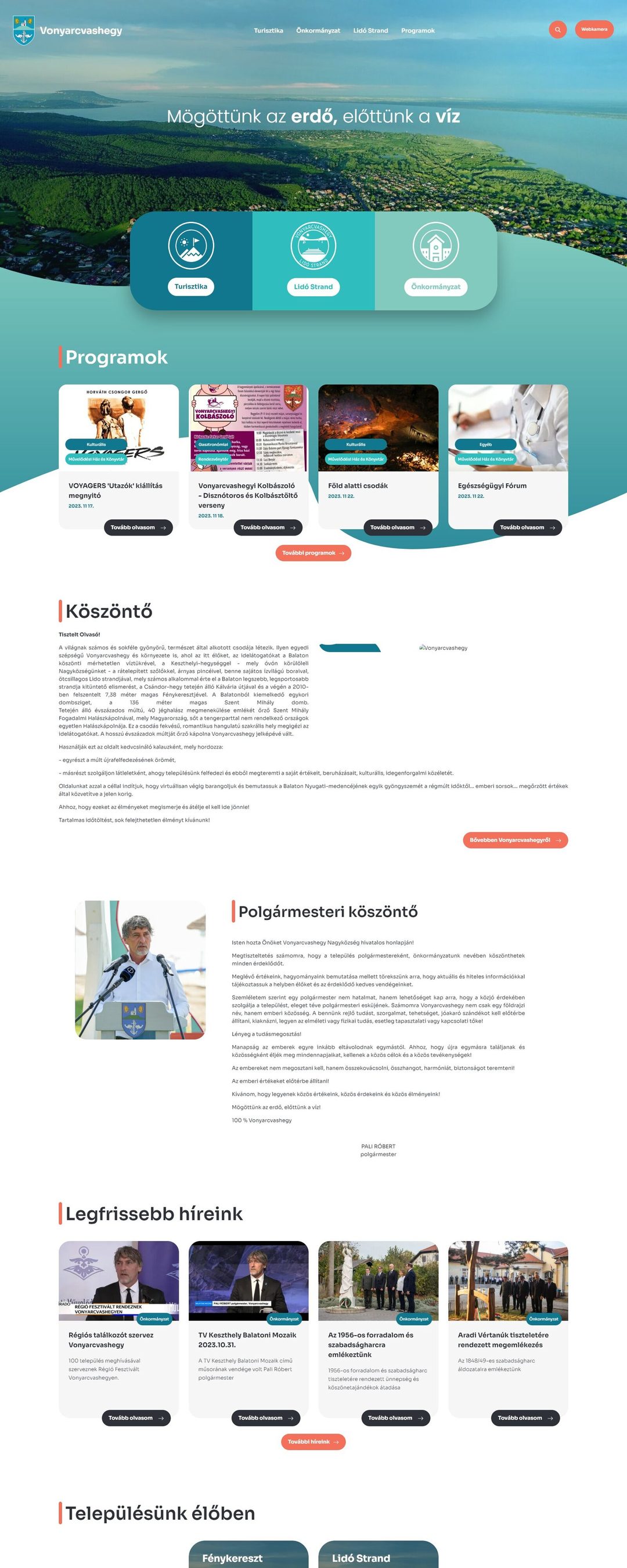 Vonyarcvashegy Nagyközség – nyitóoldal