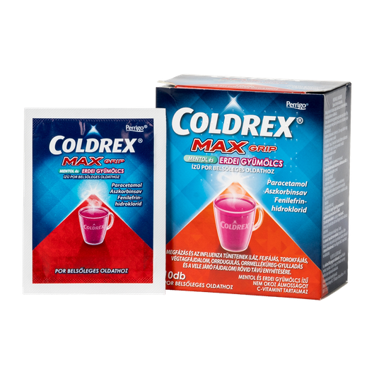 Coldrex MaxGrip mentol és erdei gyümölcs ízű por (10x)