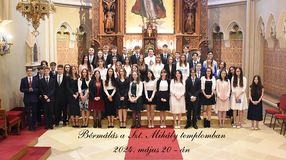 Bérmálkozás Sopronban, a Szent Mihály-templomban