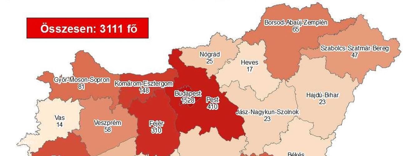 3111 főre nőtt a beazonosított fertőzöttek száma és elhunyt 10 krónikus beteg