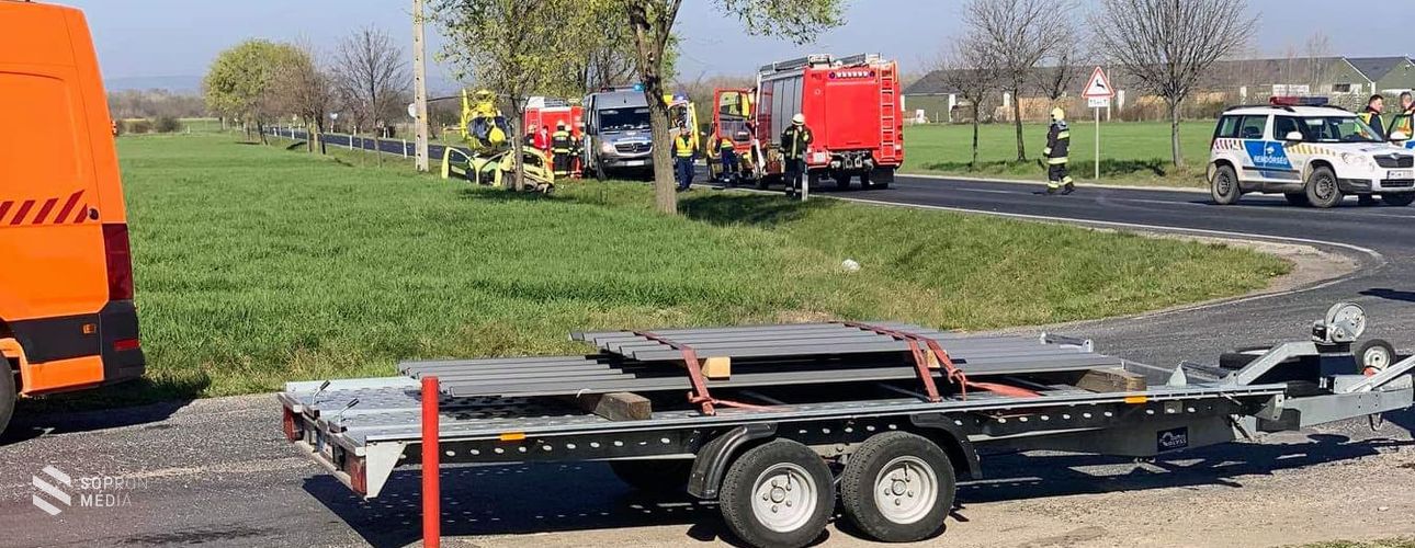 Mentőhelikopter érkezett egy fertőszentmiklósi balesethez