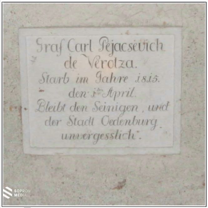 Károly gróf táblája a kriptában. (Fotó: Hárs József, 2006. március 28.)