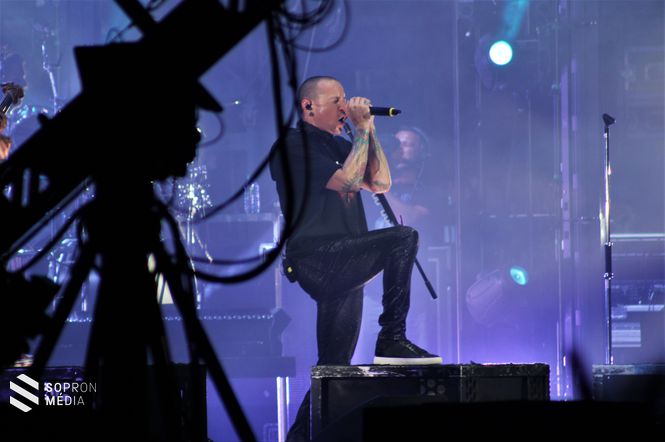 Chester Bennington, a Linkin Park énekese a Telekom VOLT Fesztiválon (2017)