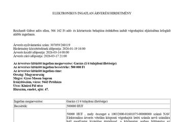 ÁRVERÉSI HIRDETMÉNY