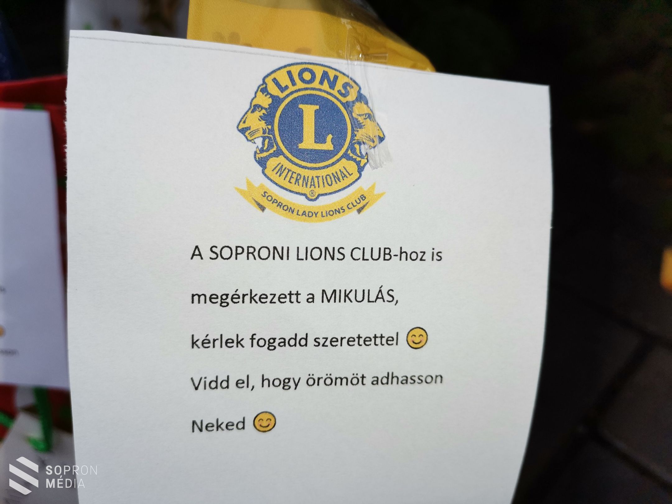 Az egészségügyi dolgozók is kaptak a Lady Lions Club mikuláscsomagjaiból