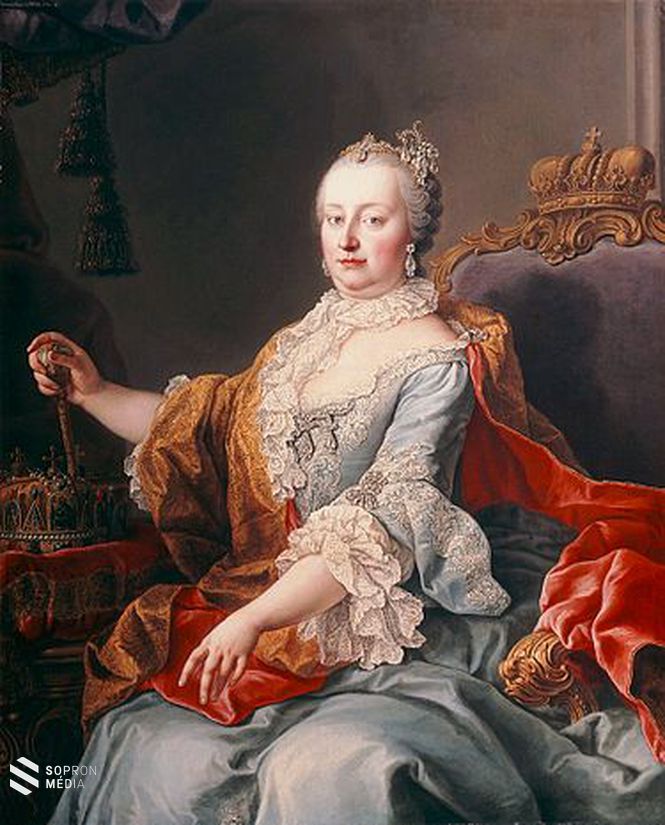 Habsburg Mária Terézia Walpurga Amália Krisztina a Szent Koronával és a magyar királyi jogarral (Martin van Meytens, 1759) 