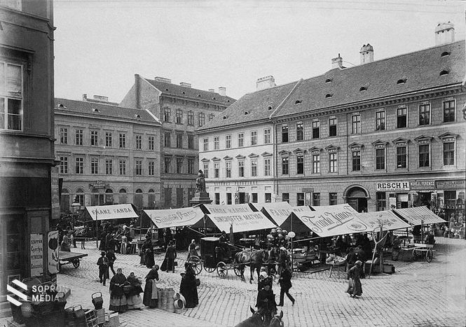 A Hal tér Klösz György fotóján, 1894 körül