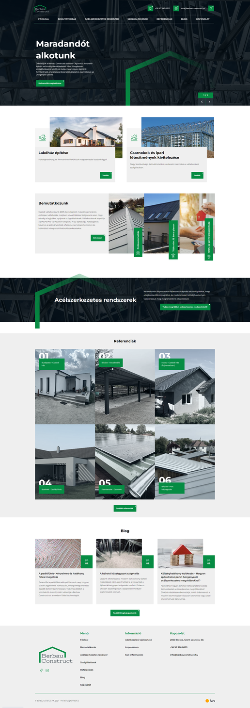 BerBau Construct Kft. oldalról készített képernyőkép