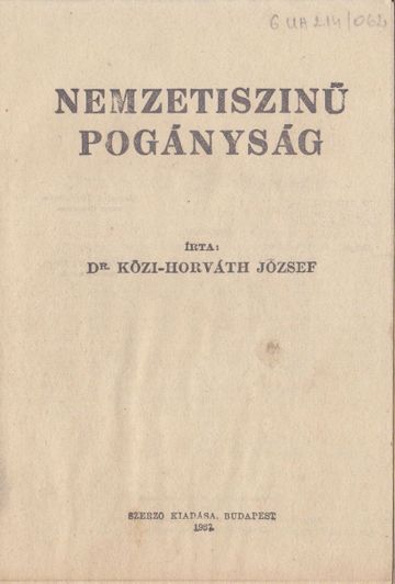 Nemzetiszínű pogányság (1937)