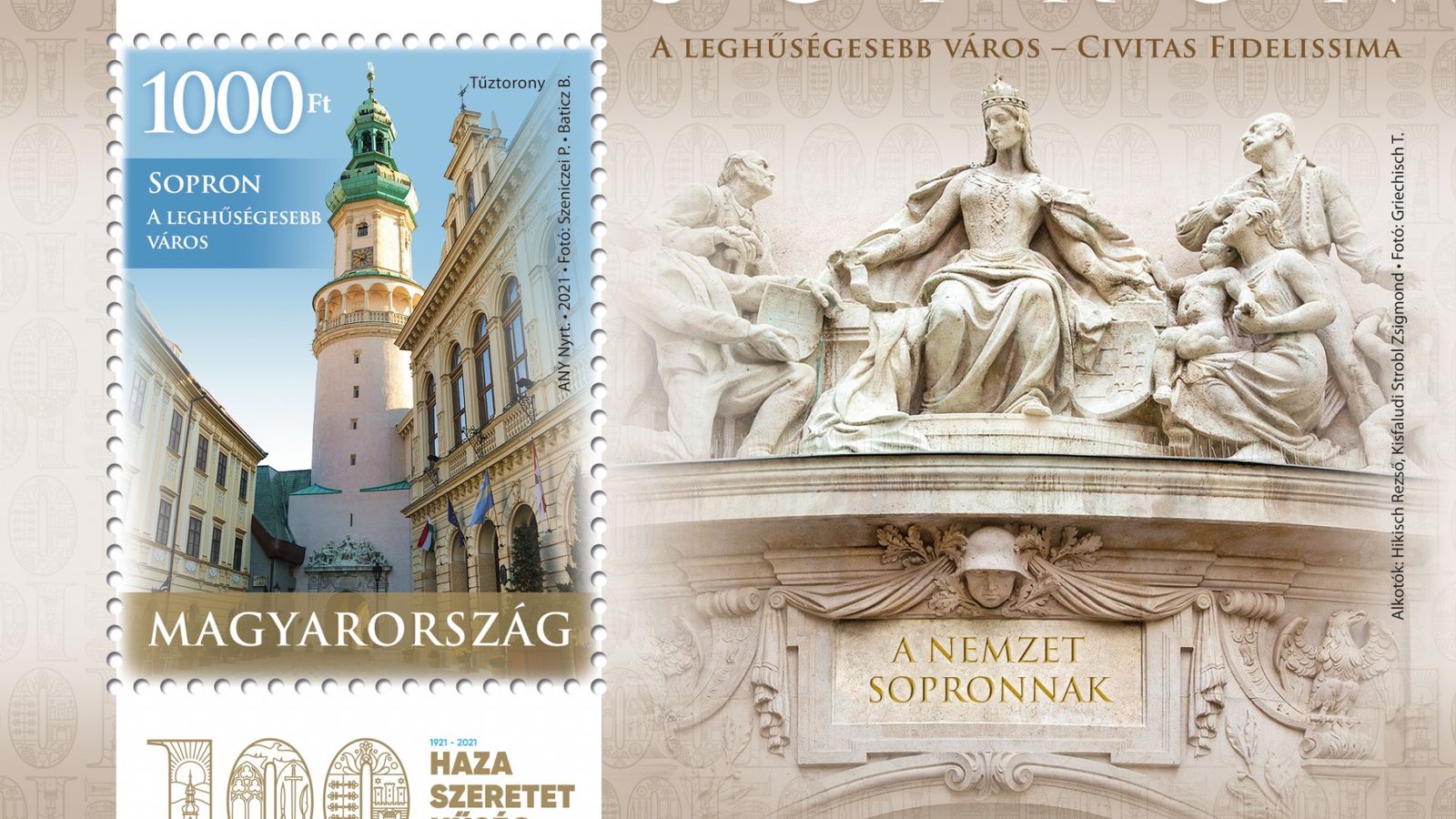 Emlékbélyeggel tiszteleg Sopron hűsége előtt a Magyar Posta