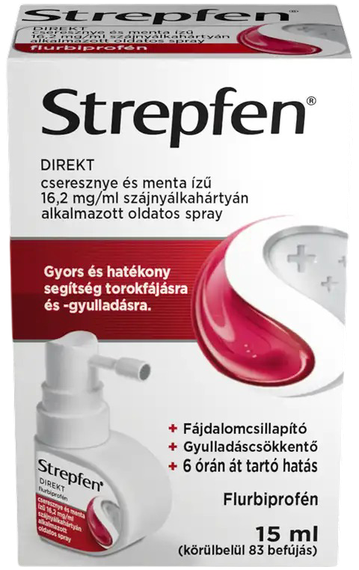 Strepfen Direkt 16,2 mg/ml szájnyálk.alk.spray cseresznye és menta ízű (1x15ml)