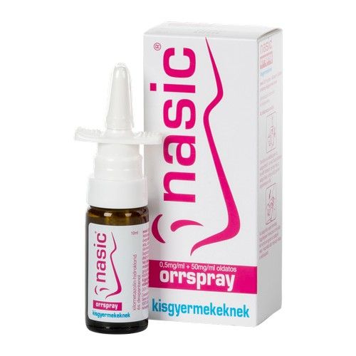 Nasic 0,5 mg/ml + 50 mg/ml oldatos orrspray kisgy. (1x10ml beépített szórófej)