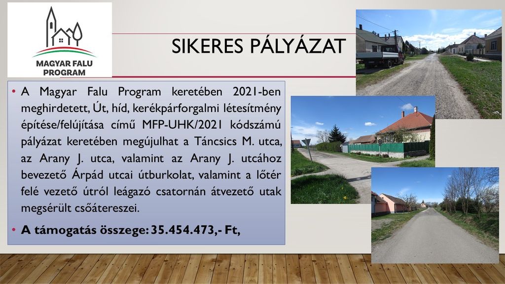 Bágyogszovát községben útburkolat felújítás és közúti csőáteresz építése a MFP-UHK/2021 kódszámú pályázati kiírás keretében.