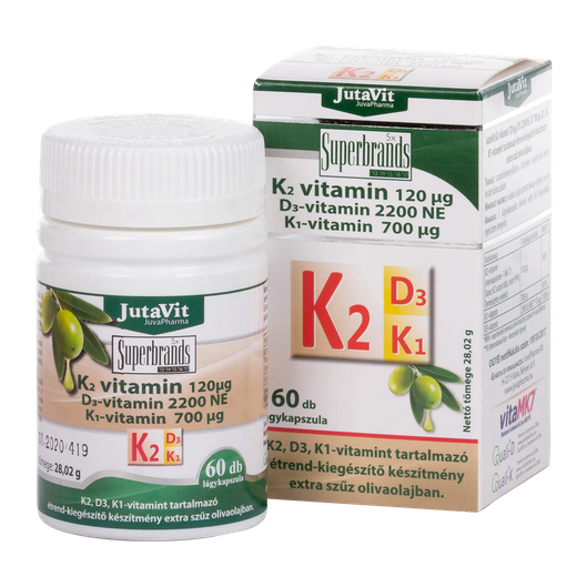 Jutavit K2 vitamin 120 mcg+D3+K1 lágy kapszula (60x)