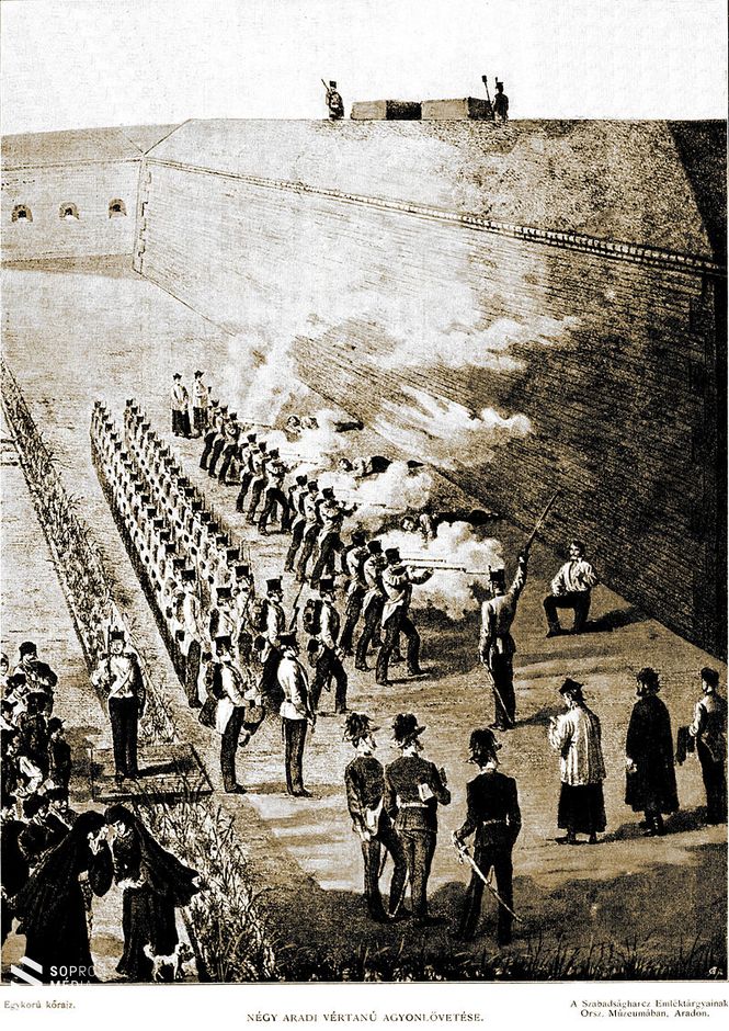 Négy aradi vértanú agyonlövetése