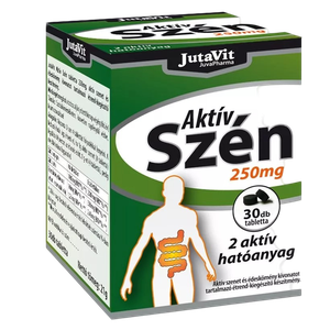 JutaVit Aktív szén 250 mg tabletta (30x) termék kép