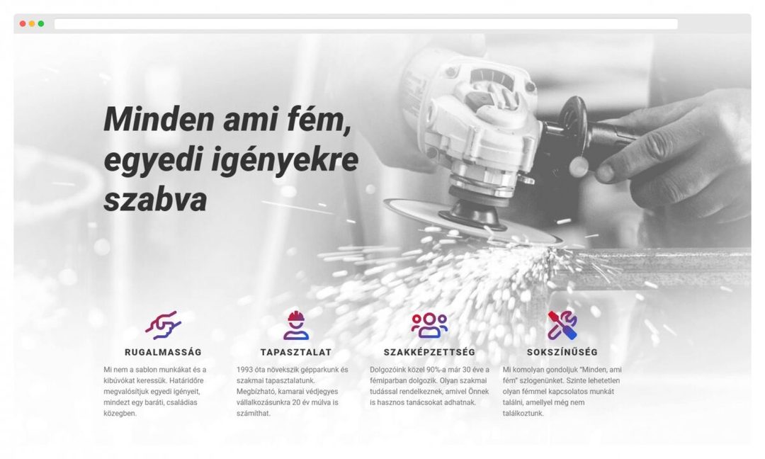 Az egyedi honlap meghatározó tényezője, hogy tökéletesen tükrözze a vállalat munkáját és értékeit