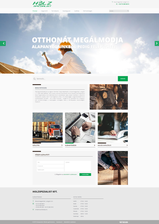 Holz Specialist - Fatelep oldalról készített képernyőkép