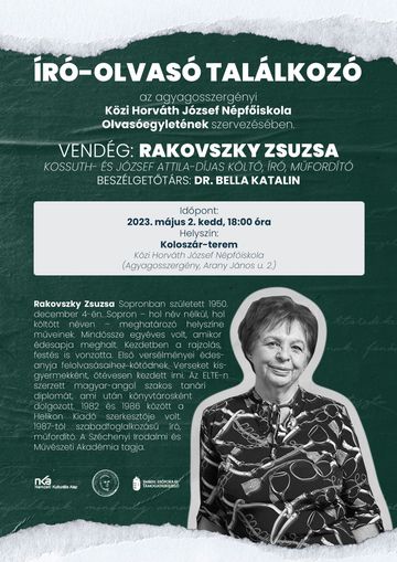 Író-olvasó találkozó Rakovszky Zsuzsával