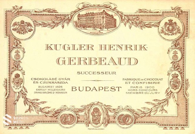 Kugler Henrik Gerbeaud successeur. Csokoládé Gyár és Czukrászda, Budapest 1896 