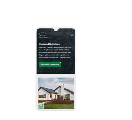 BerBau Construct Kft. weboldalának mobilos nézete