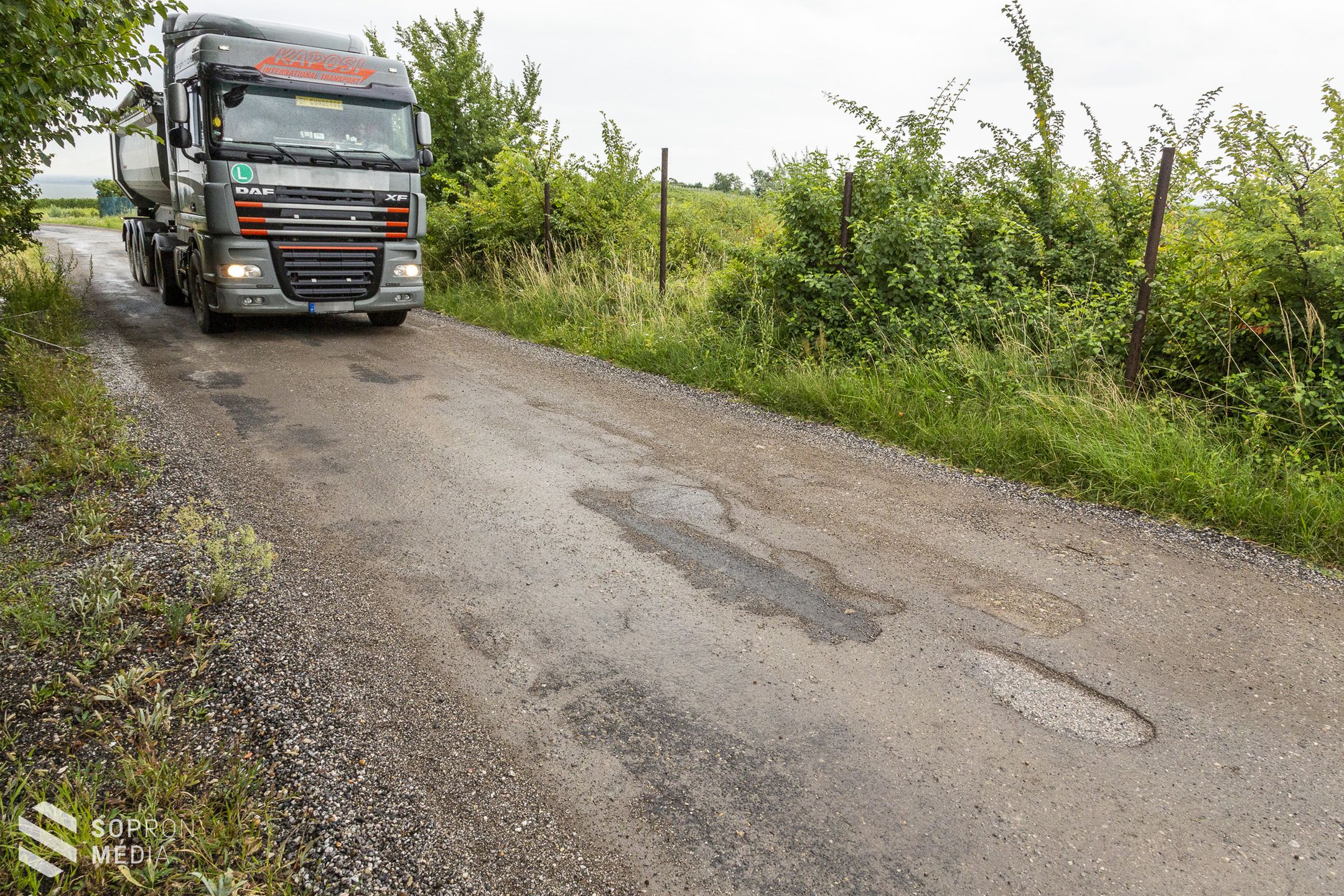 A "Fertő Part"- beruházást végző fejlesztő cég a borászokkal tartott bejárást a Fehér útnál